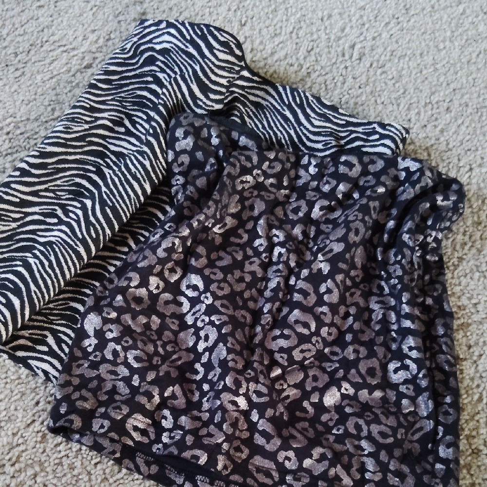 Leopard and Zebra Print Skirt Set